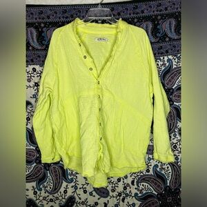 We The Free People Summer Daydream bright green shirt XS like new